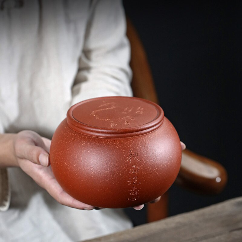 ★Chang tao 】 yixing undressed ore super-sized purple sand tea caddy match caddy cut slope mud cixin qiu - yun