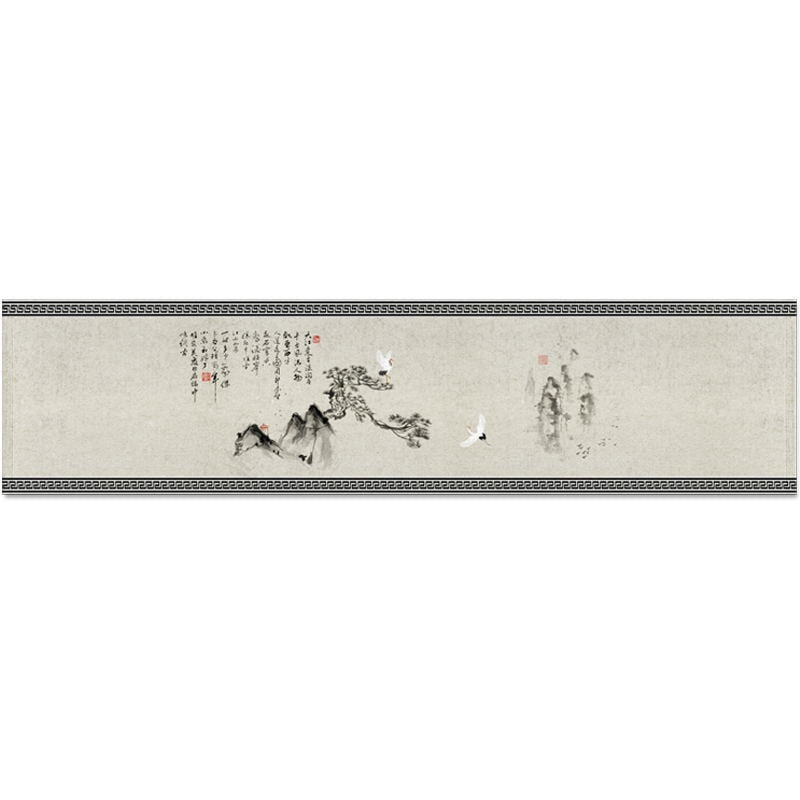 Chinese Ink Style Waterproof Table Runner