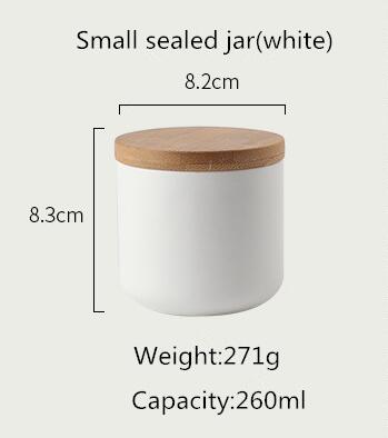 Sealed Ceramic Storage Jar With Bamboo Lid - Various Capacity