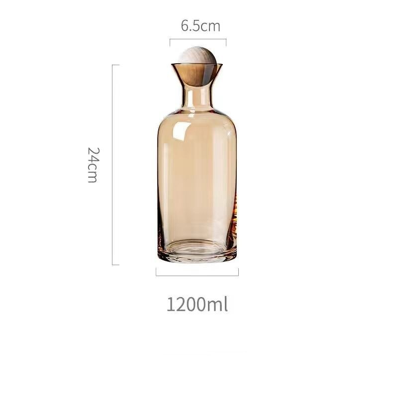 Mix and Match 1.2L Glass Jug With a Wooden SphericalLid and 250 ml Glass Set