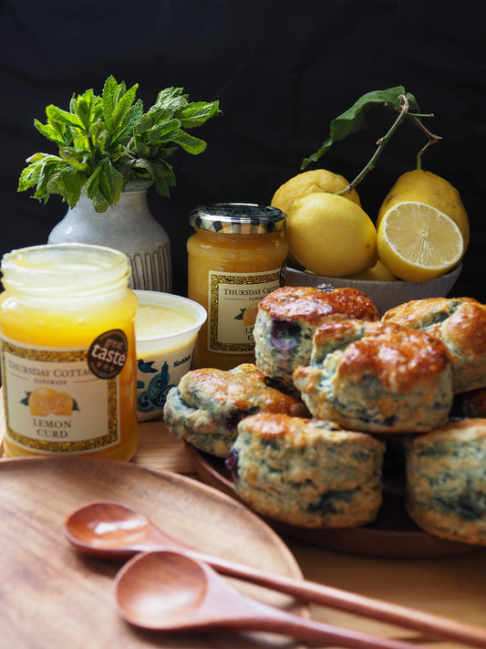 Miso Blueberry Scones Recipe with Citrus Curd