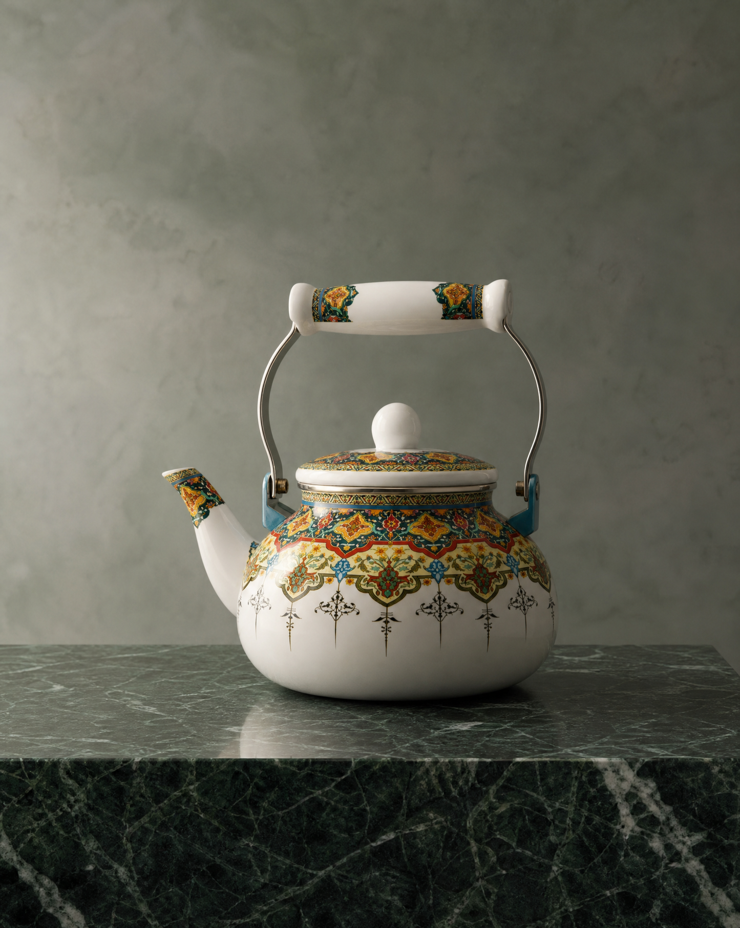 2L Vintage Enamel Tea Kettle