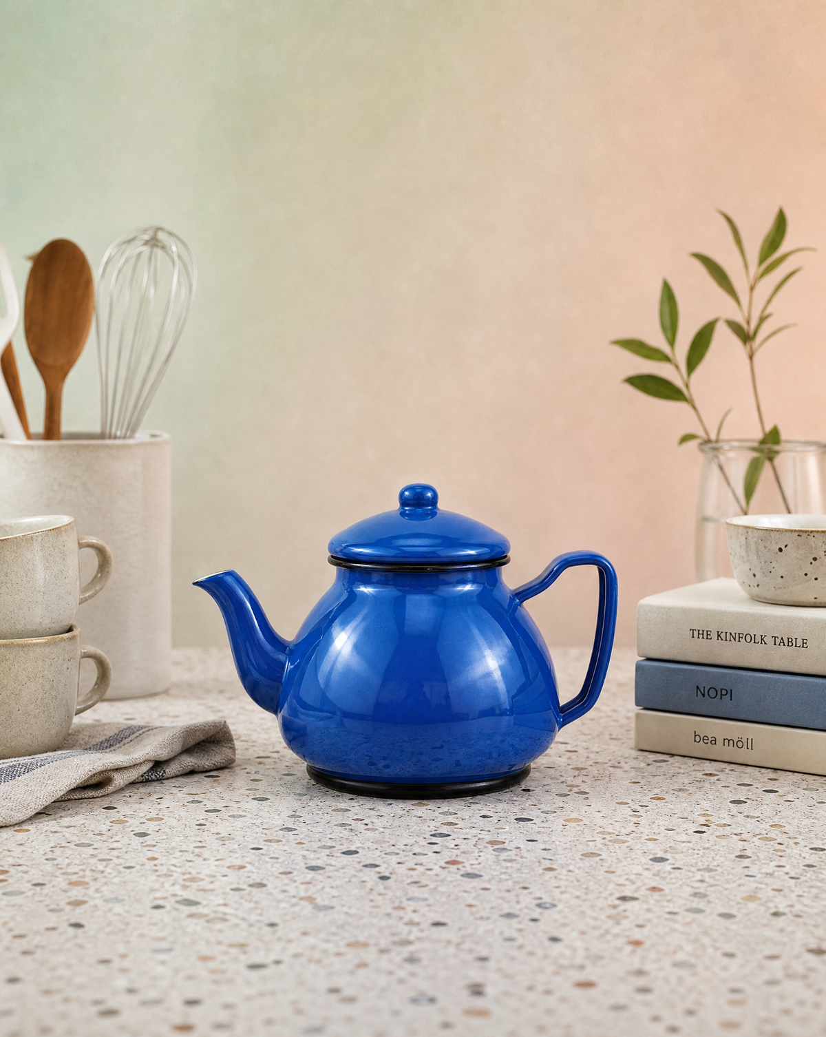 1.0L Thickened Enamel Boiling Kettle, Household Kung Fu Teapot, Coffee Pot , Induction Cooker Gas Stove Universal Tea Kettle