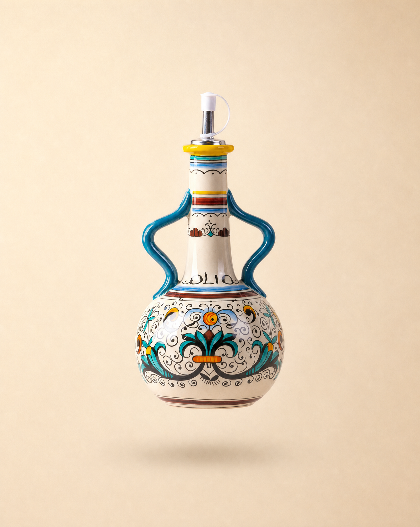Ceramic Olive Oil Dispenser Bottle | Mediterranean Kitchen Oil Cruet - Mediterranean 500 ml