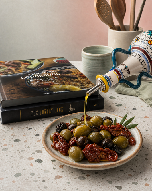 Ceramic Olive Oil Dispenser Bottle | Mediterranean Kitchen Oil Cruet - Mediterranean 500 ml