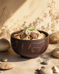 Wooden Bowl with Central Asian Carved Motifs 300 ml
