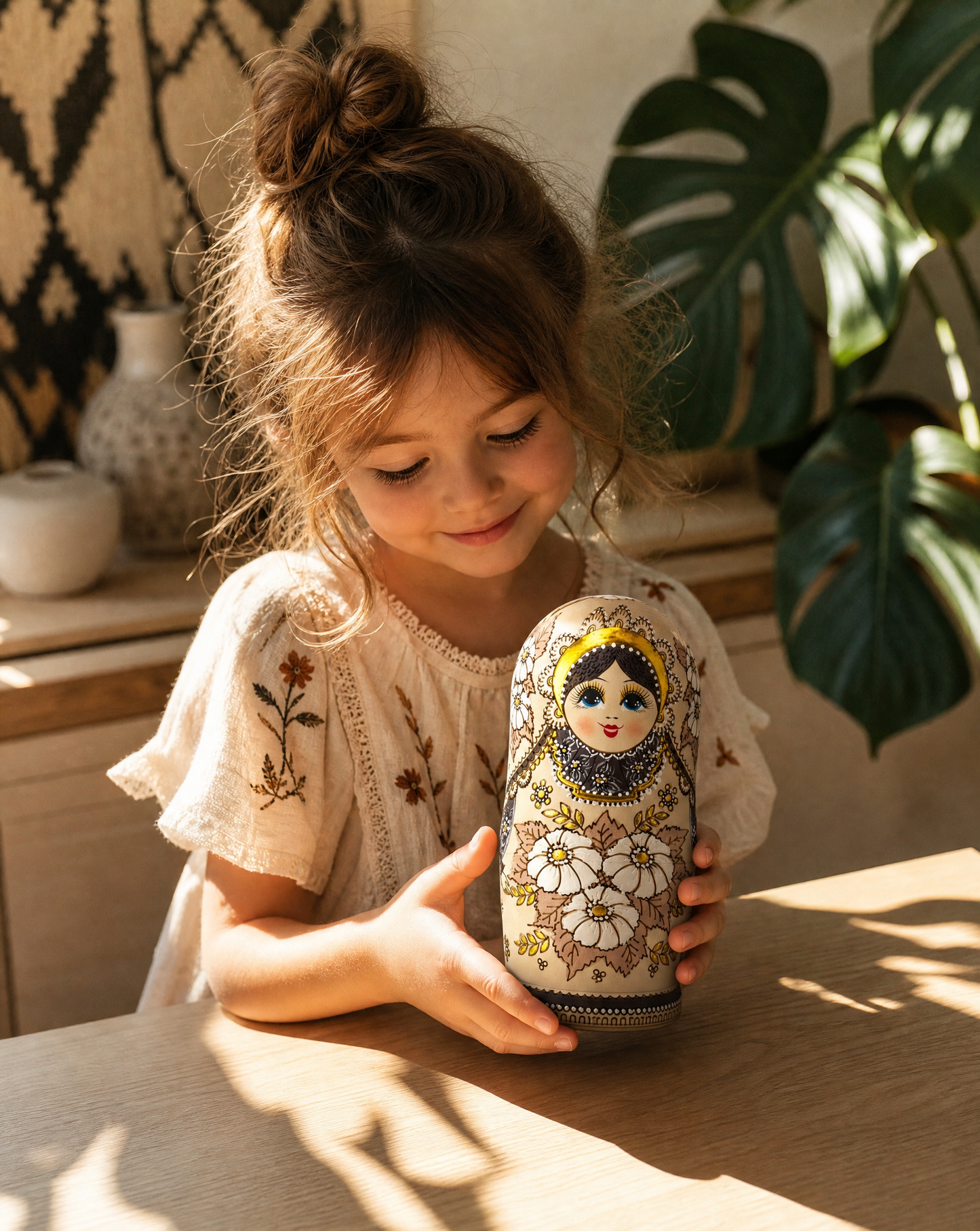 Set of 10 Traditional Russian Nesting Dolls (Matryoshka) – Hand-Painted Wooden Babushka Dolls | Collectible Home Décor & Gift