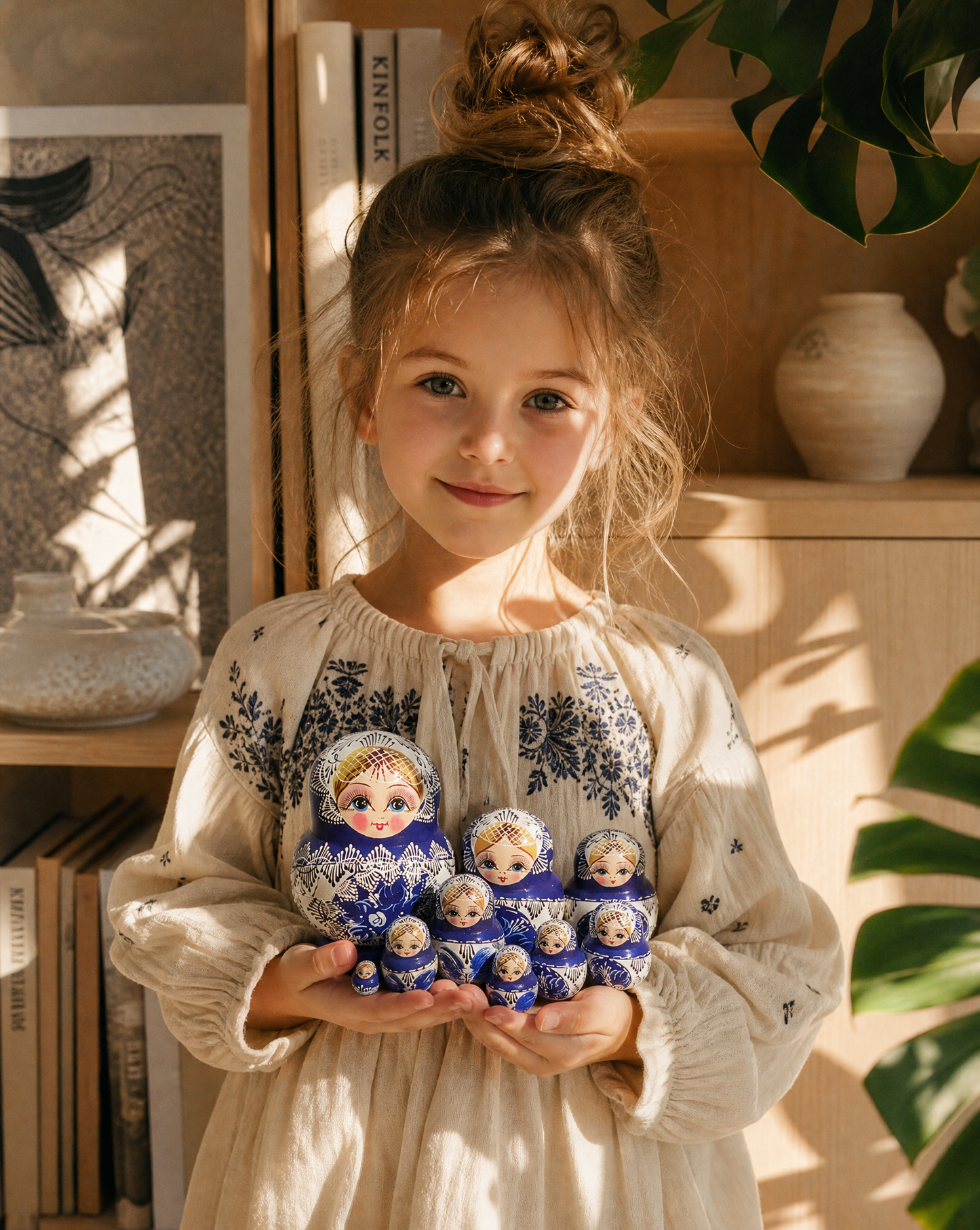 Set of 10 Traditional Russian Nesting Dolls (Matryoshka) – Hand-Painted Wooden Babushka Dolls | Collectible Home Décor & Gift