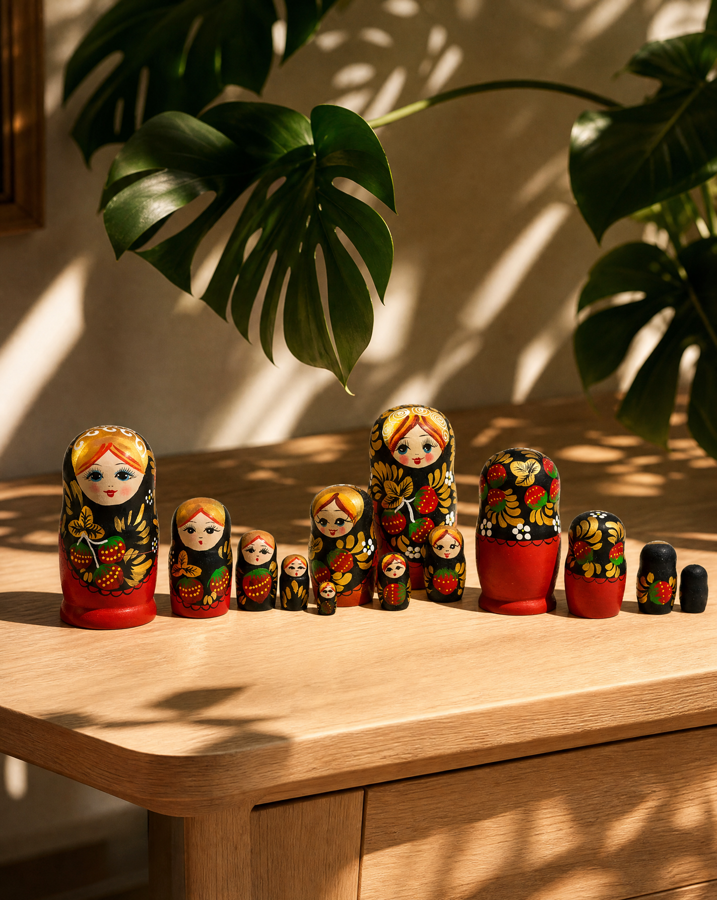Set of 5 Traditional Russian Nesting Dolls (Matryoshka) – Hand-Painted Wooden Babushka Dolls | Collectible Home Décor & Gift