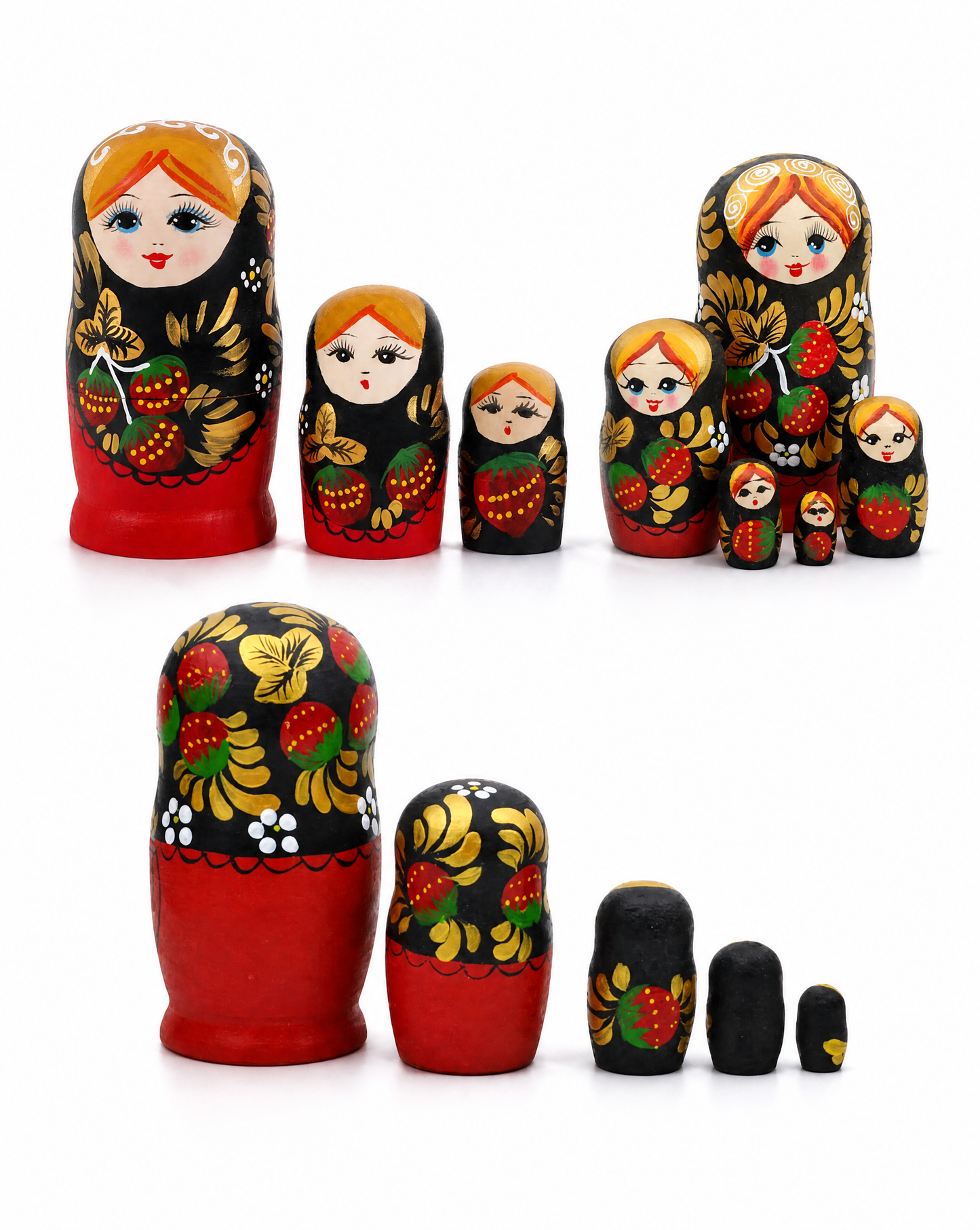Set of 5 Traditional Russian Nesting Dolls (Matryoshka) – Hand-Painted Wooden Babushka Dolls | Collectible Home Décor & Gift