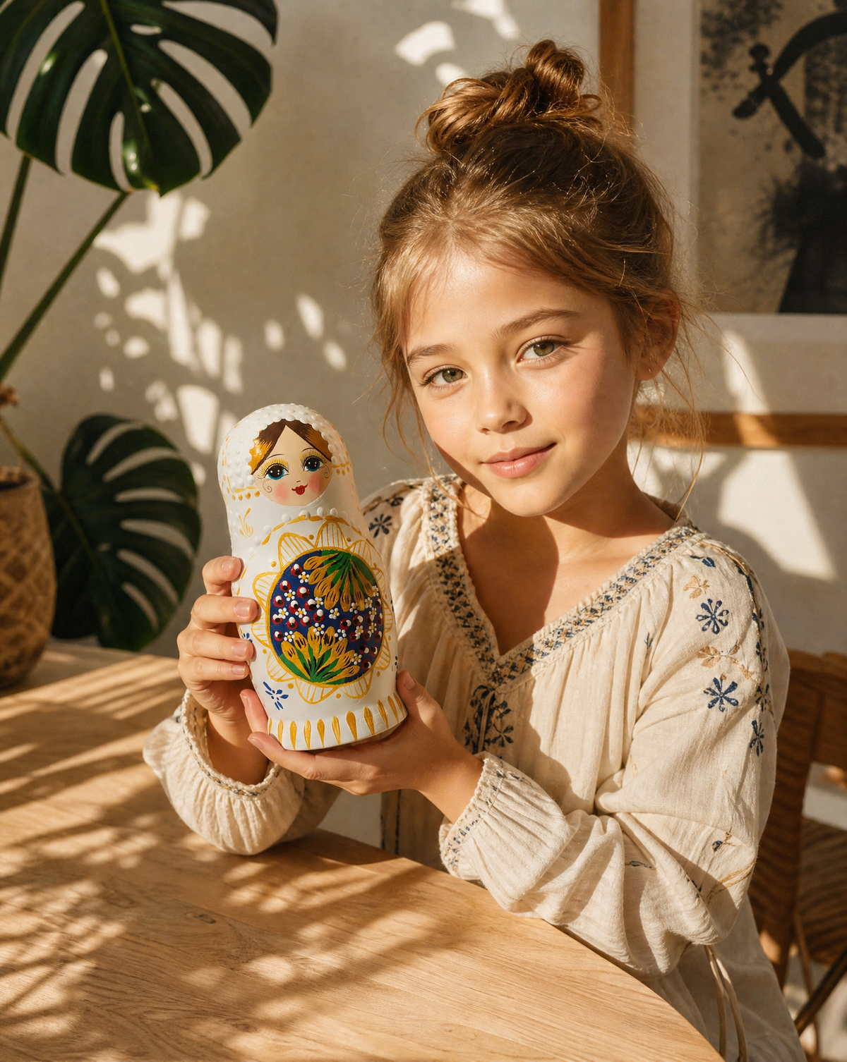 Set of 7 Traditional Russian Nesting Dolls (Matryoshka) – Hand-Painted Wooden Babushka Dolls | Collectible Home Décor & Gift