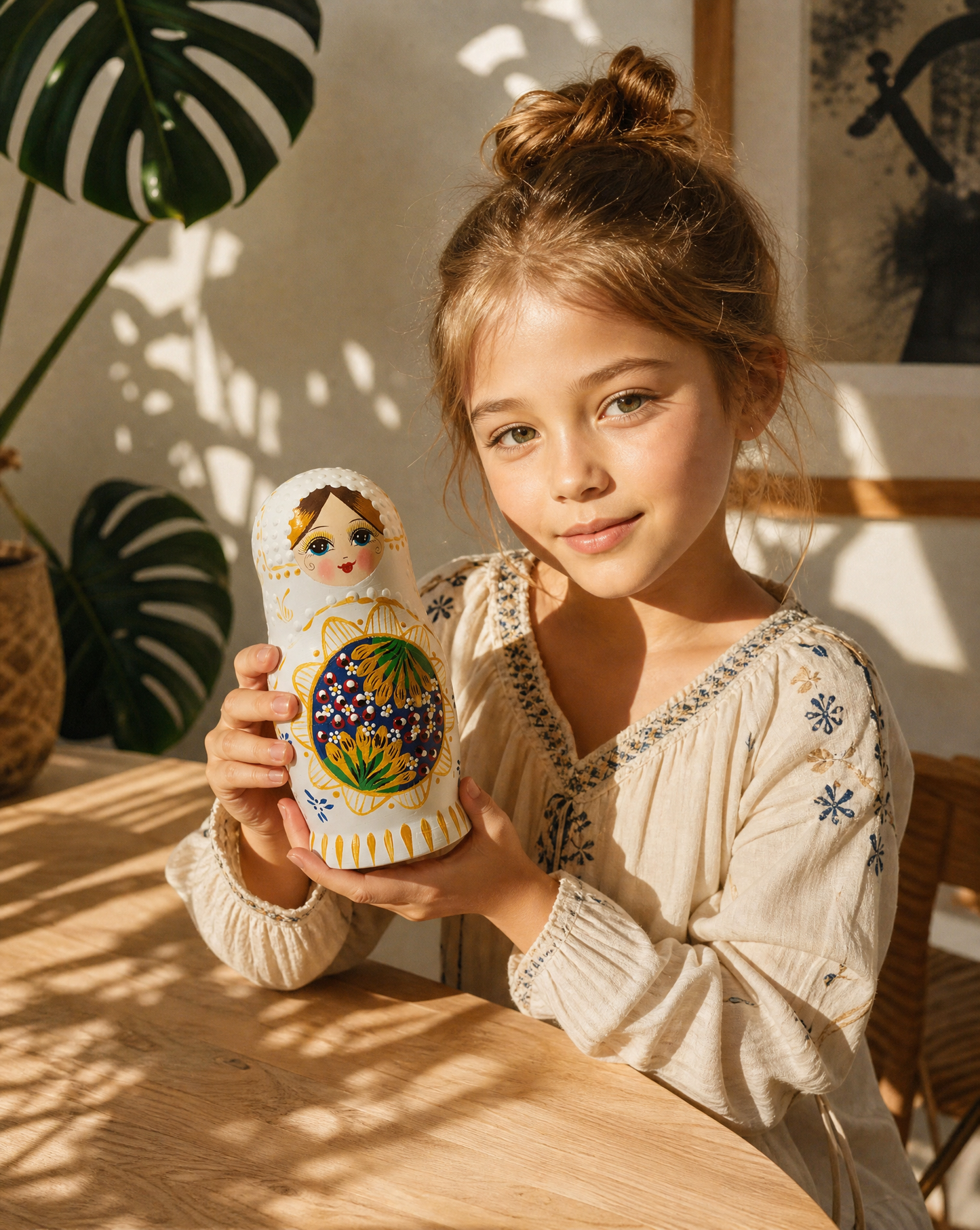 Set of 7 Traditional Russian Nesting Dolls (Matryoshka) – Hand-Painted Wooden Babushka Dolls | Collectible Home Décor & Gift
