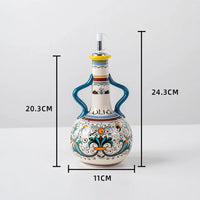 Ceramic Olive Oil Dispenser Bottle | Mediterranean Kitchen Oil Cruet - Mediterranean 500 ml