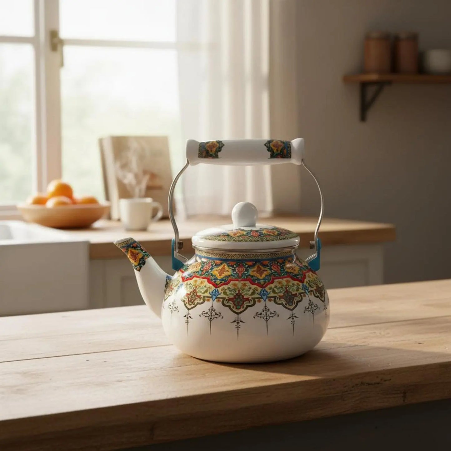 2L Vintage Enamel Tea Kettle