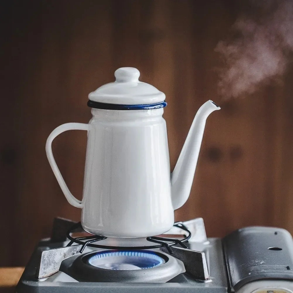 1.1L Vintage Enamel Coffee Pot – Traditional Stove Top Coffee & Tea Pot | Available in Red or White