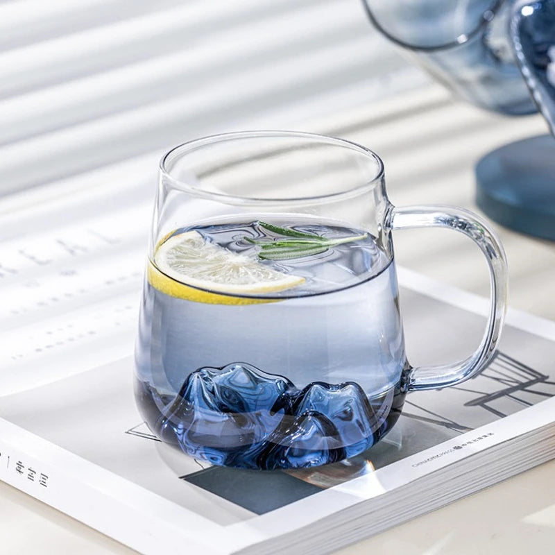 Glass Water & Tea Serving Set with Electric Warming Base – Glass Jug, Matching Glasses, Tray & Cup Holders