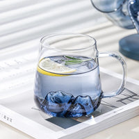 Glass Water & Tea Serving Set with Electric Warming Base – Glass Jug, Matching Glasses, Tray & Cup Holders
