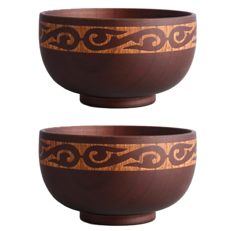 Wooden Bowl with Central Asian Carved Motifs 300 ml