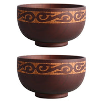 Wooden Bowl with Central Asian Carved Motifs 300 ml