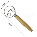 Danish Whisk with a Wooden Handle | Sourdough Bread Essential Stainless Steel Hand Mixer