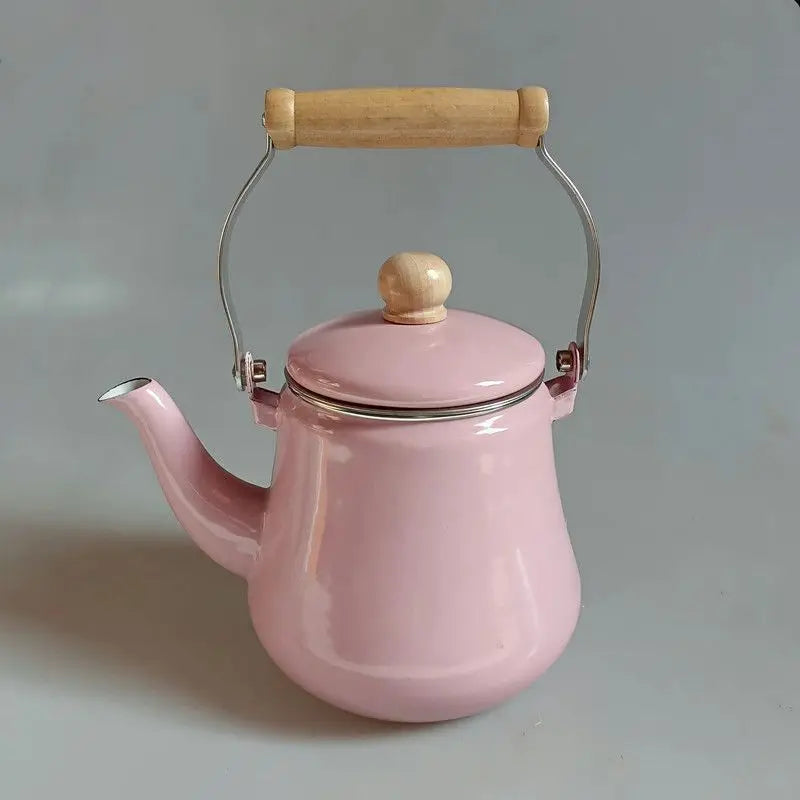 1.5L Enamel Enamel Teapot Boiling Kettle Cold Water Teapot Open Flame Induction Stoves Electric Pottery Stoves Universal