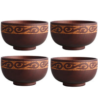 Wooden Bowl with Central Asian Carved Motifs 300 ml