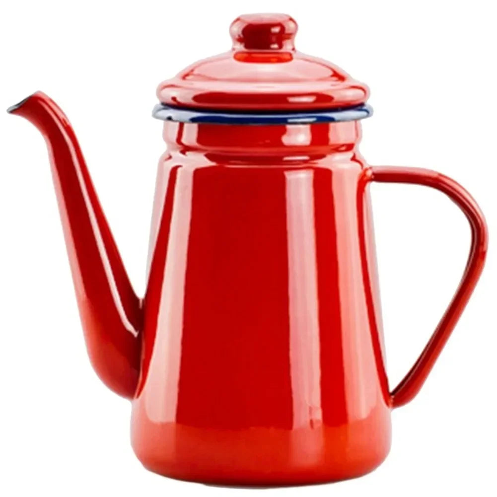 1.1L Vintage Enamel Coffee Pot – Traditional Stove Top Coffee & Tea Pot | Available in Red or White