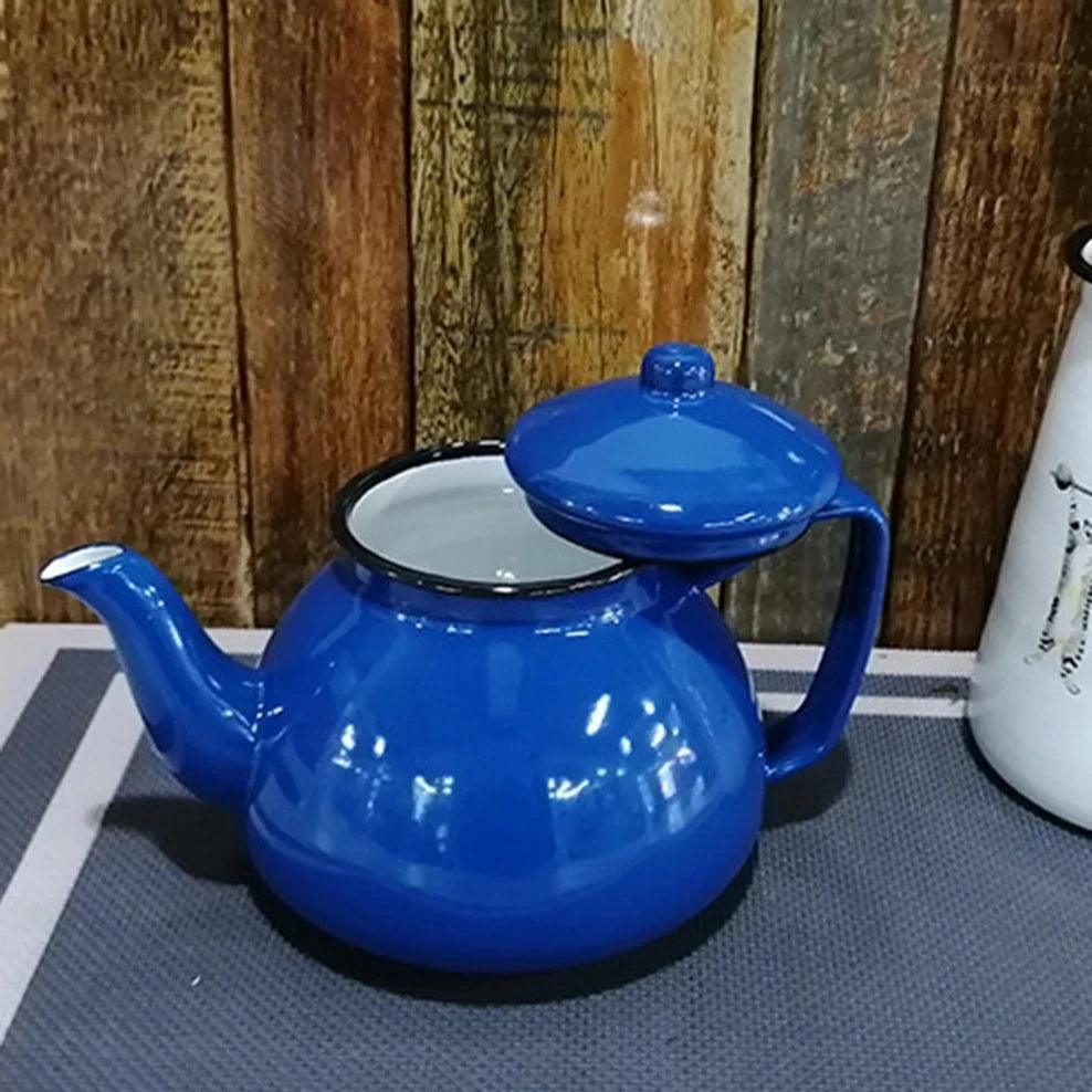 1.0L Thickened Enamel Boiling Kettle, Household Kung Fu Teapot, Coffee Pot , Induction Cooker Gas Stove Universal Tea Kettle
