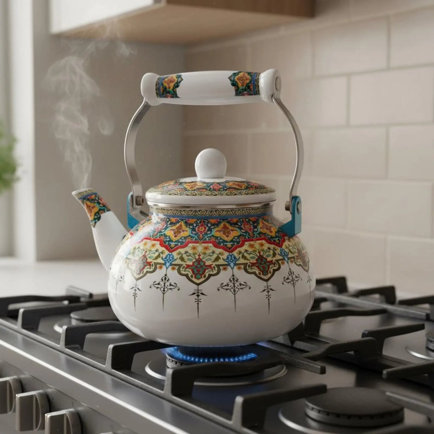 2L Vintage Enamel Tea Kettle