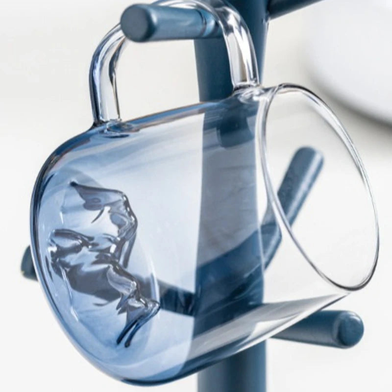 Glass Water & Tea Serving Set with Electric Warming Base – Glass Jug, Matching Glasses, Tray & Cup Holders