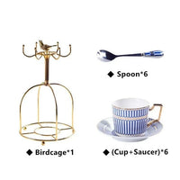 Fine Bone China Afternoon Tea Set with Gold Serving Stand – Blue & White Tea Service