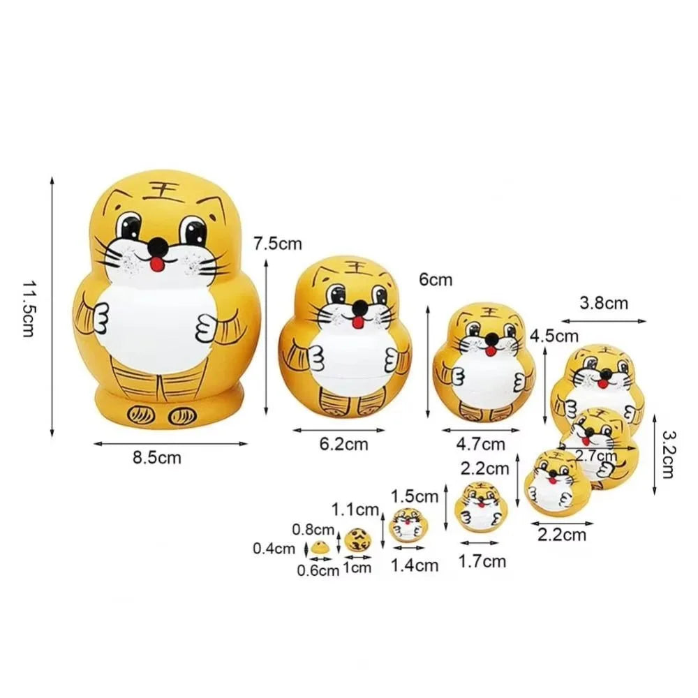 Set of 10 Traditional Russian Nesting Dolls (Matryoshka) – Hand-Painted Wooden Babushka Dolls | Collectible Home Décor & Gift