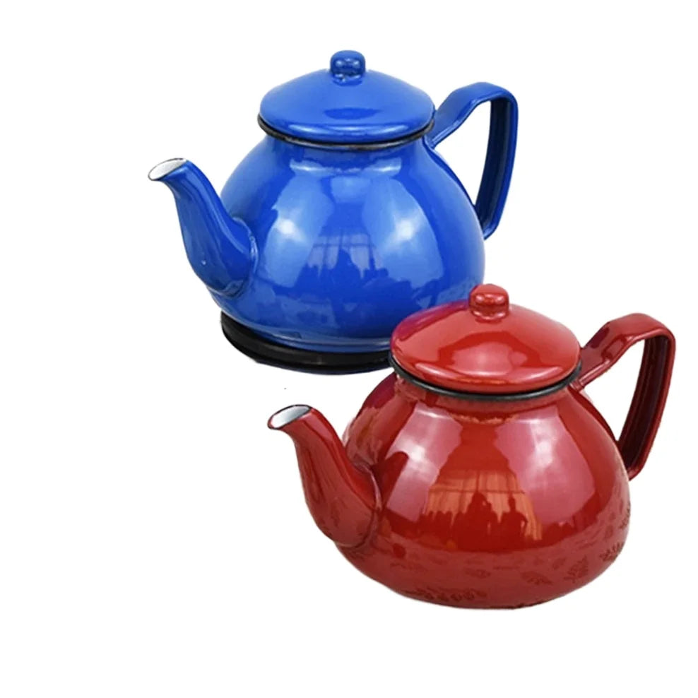 1.0L Thickened Enamel Boiling Kettle, Household Kung Fu Teapot, Coffee Pot , Induction Cooker Gas Stove Universal Tea Kettle