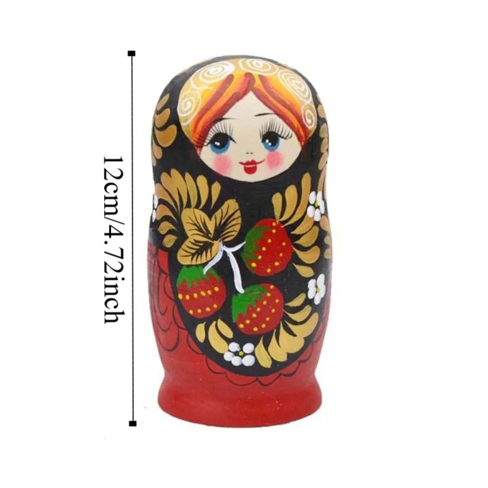 Set of 5 Traditional Russian Nesting Dolls (Matryoshka) – Hand-Painted Wooden Babushka Dolls | Collectible Home Décor & Gift