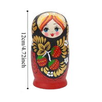 Set of 5 Traditional Russian Nesting Dolls (Matryoshka) – Hand-Painted Wooden Babushka Dolls | Collectible Home Décor & Gift