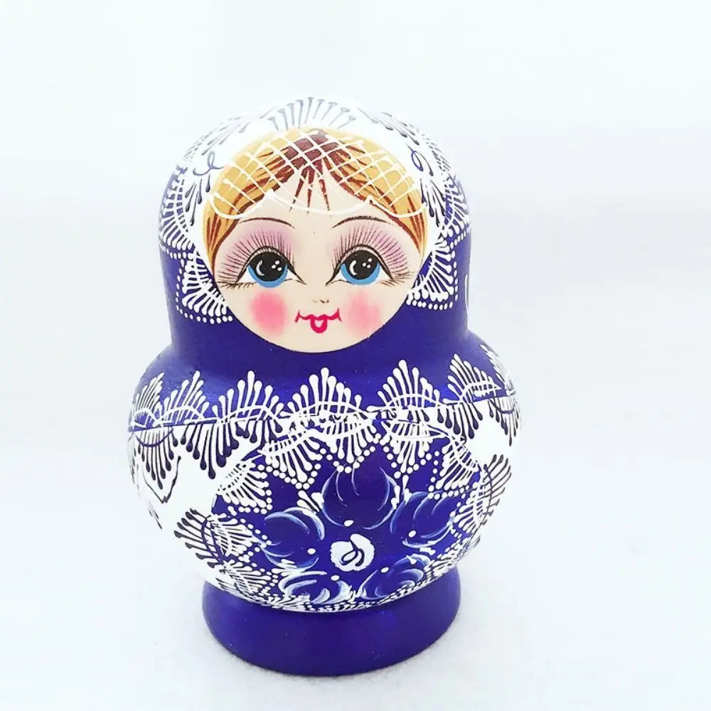 Set of 10 Traditional Russian Nesting Dolls (Matryoshka) – Hand-Painted Wooden Babushka Dolls | Collectible Home Décor & Gift