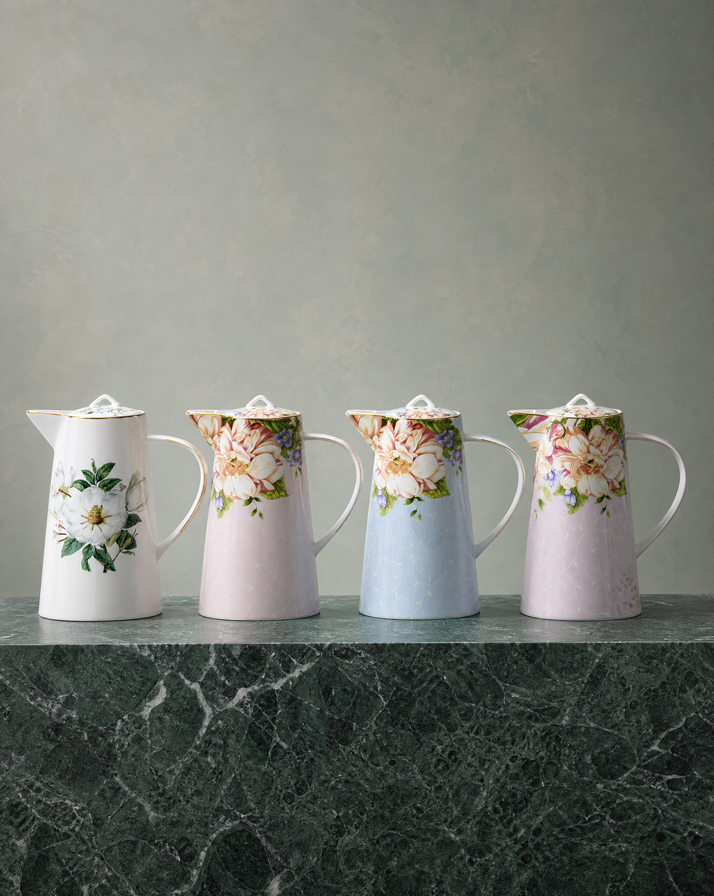 Vintage Floral Porcelain Jug 1.2 L