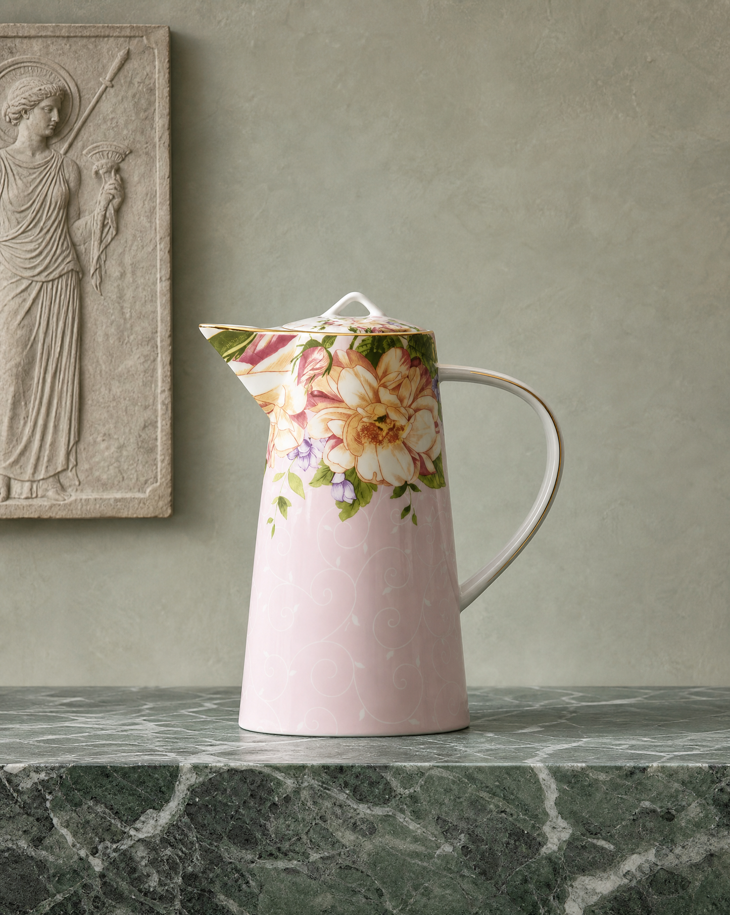Vintage Floral Porcelain Jug 1.2 L