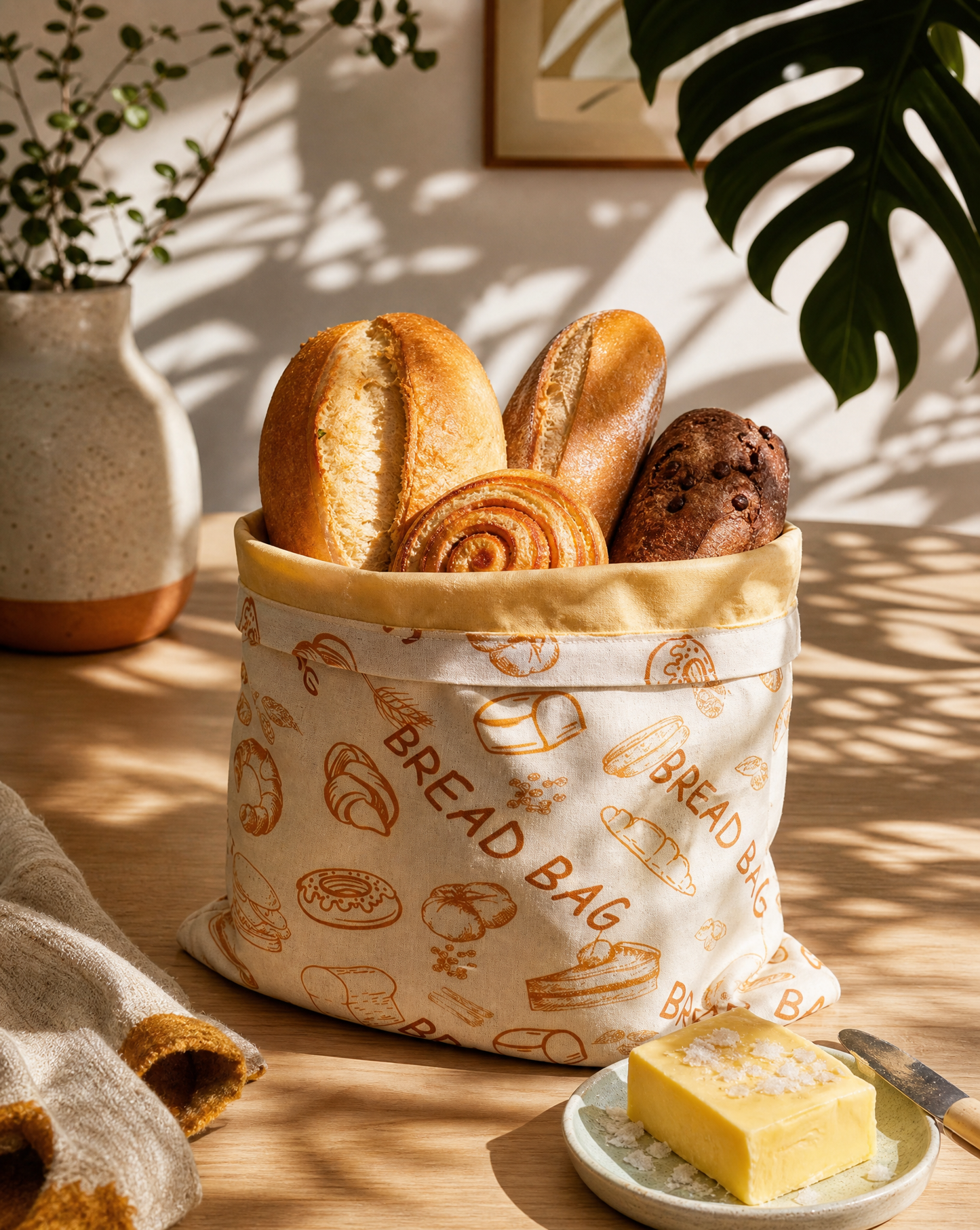 Cotton Beeswax Bags For Bread Storage