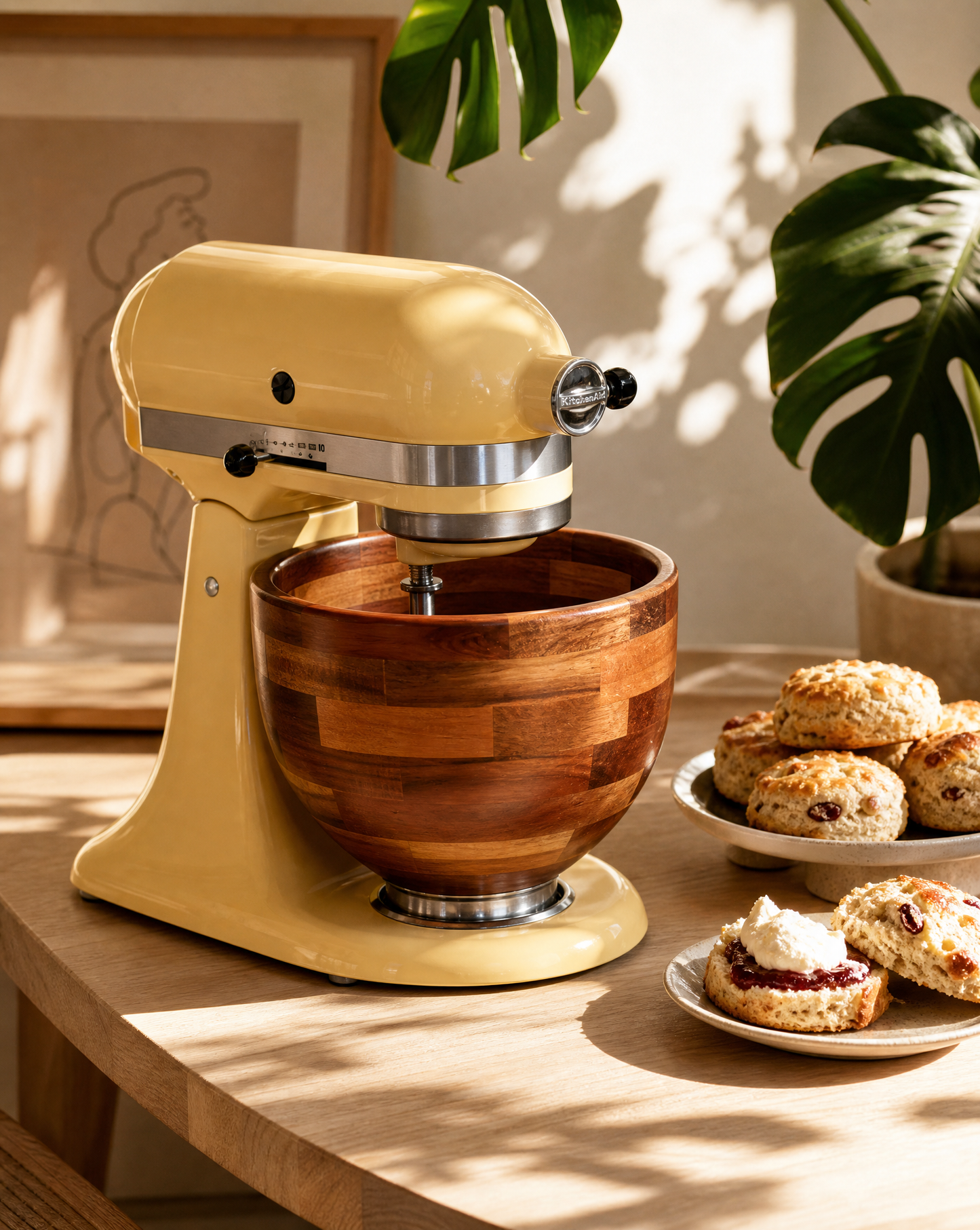Wood Mixing Bowl Compatible with Kitchenaid 5QT