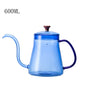 Glass Coffee Hand Punch Pot Coffee Cup Long Gooseneck Spout Kettle Pour Over Coffee Pot With Lid Home Heat Resistant Teapot