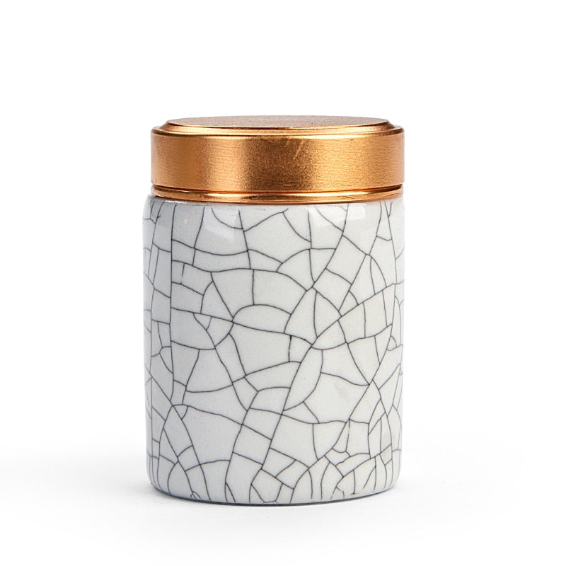 Mini Ceramics Tea Caddy oolong Tieguanyin Containers travel tea bag Sealed tea jar coffee Powder canister Household storage tank