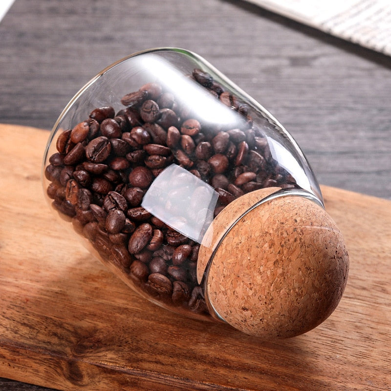 Glass Storage bottle Jars Containers Borosilicate Transparent Lead-Free Sealed Can coffee Tank Grains Creative Round Cork Tea