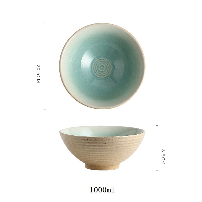 Asian Ceramic Bowl - 1L Capacity - Various Colours - Oyunimade