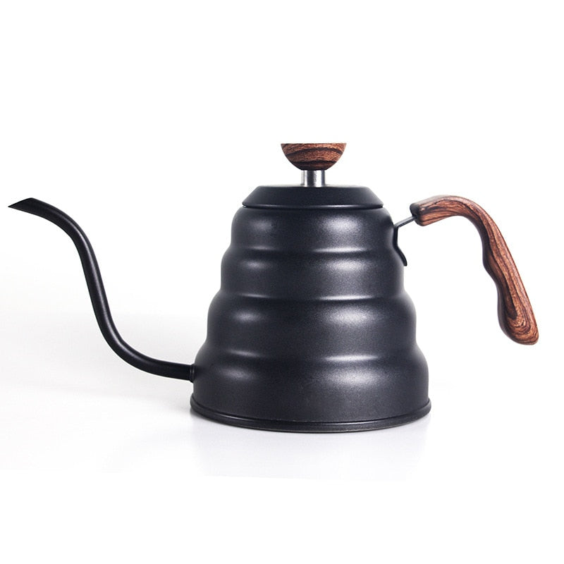 Coffee Pot 400ml Drip Kettle Tea Pot Non-Stick Food Grade Stainless Steel Gooseneck Drip Kettle Swan Neck Thin Mouth With Lid