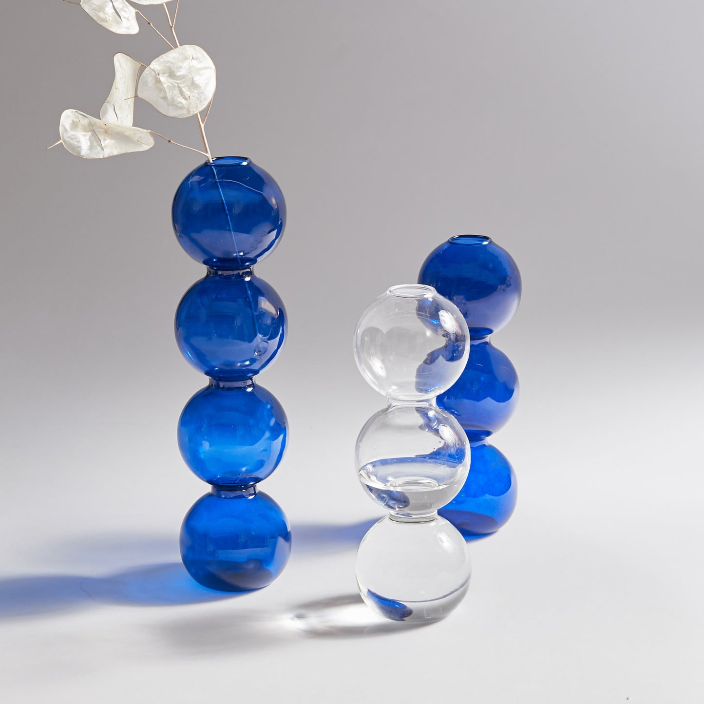 Blue Glass Candle Holder - Minimalist