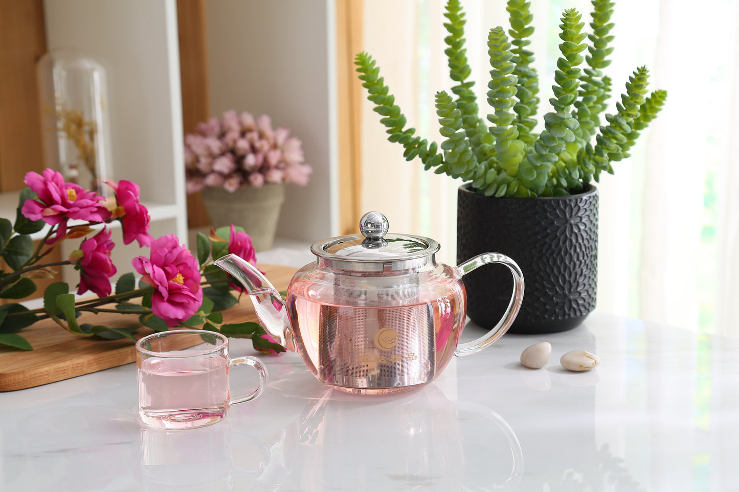 Good Clear Borosilicate Glass Teapot With 304 Stainless Steel Infuser Strainer Heat Resistant Loose Leaf Tea Pot Tool kettle set