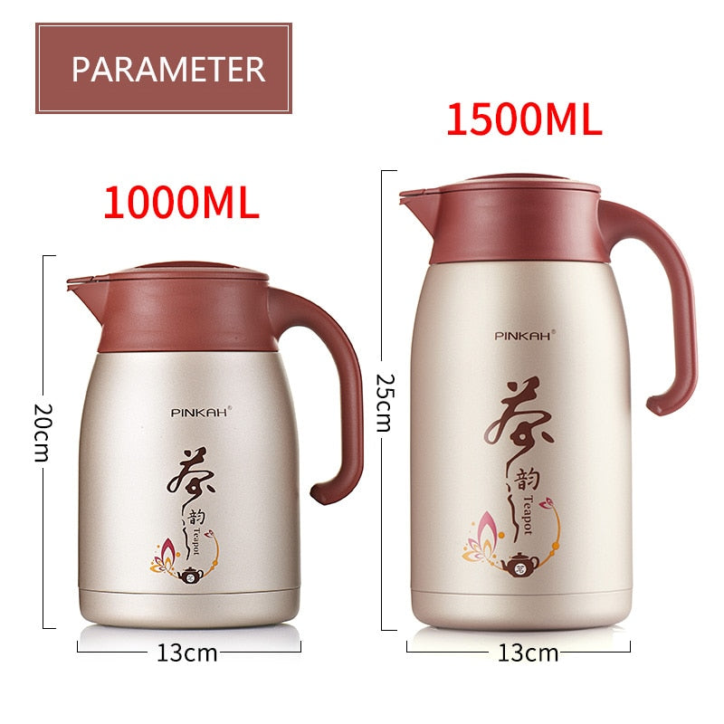 Hot Sale PINKAH 1L/1.5L Home Thermo Jug Business Heat Kettle Office Coffee Tea Vacuum Insulated Pot Travel Thermos Flasks