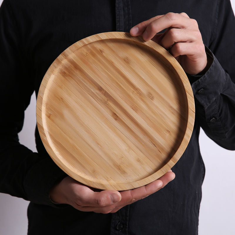 Wooden Bamboo Serving Tray Tea Cup Saucer Trays Fruit Plate Storage Pallet Plate Decoration Japanese Food Rectangular Plate