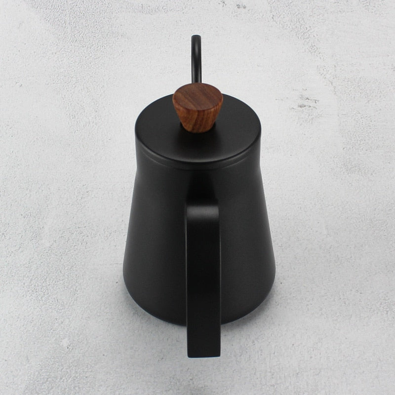 Coffee Pot 400ml Drip Kettle Tea Pot Non-Stick Food Grade Stainless Steel Gooseneck Drip Kettle Swan Neck Thin Mouth With Lid